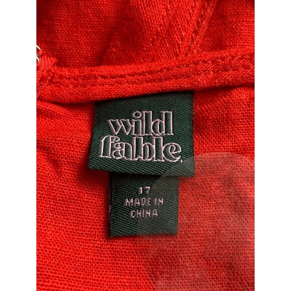 Wild Fable Junior Teens Red Sleeveless Sundress Square Neck Midi Length Size 17 - Picture 9 of 9